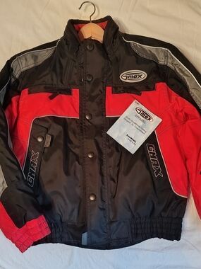 GMax Kids Size 14 Black Red Snowmobile Winter Jacket Gear